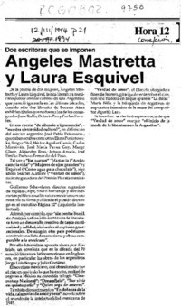 Angeles Mastretta y Laura Esquivel  [artículo].