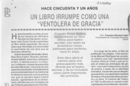 Un libro irrumpe como una "ventolera de gracia"  [artículo] Francisco Reynaud López.