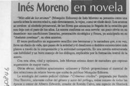 Inés Moreno en novela  [artículo] Antonio J. Salgado.