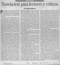 Novela-test para lectores y críticos  [artículo] Luis Alberto Mansilla.