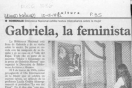 Gabriela, la feminista  [artículo].