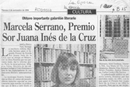 Marcela Serrano, Premio Sor Juana Inés de la Cruz  [artículo].