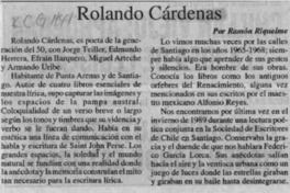 Rolando Cárdenas  [artículo] Ramón Riquelme.