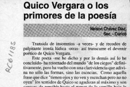 Quico Vergara o los primores de la poesía  [artículo] Nelson Chávez Díaz.