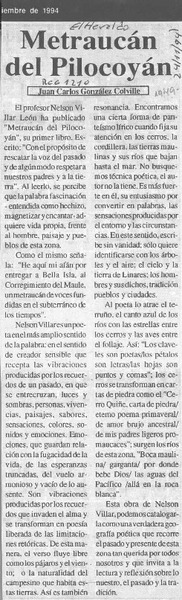 Metraucán del Pilocoyán  [artículo] Juan Carlos González Colville.