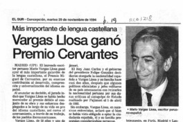 Vargas Llosa ganó Premio Cervantes  [artículo].