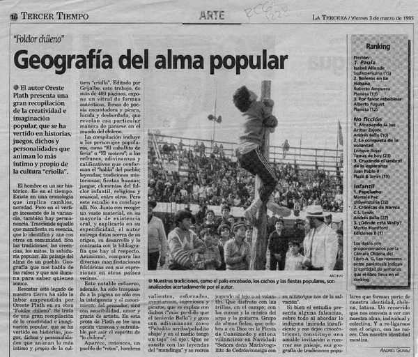 Geografía del alma popular  [artículo] Andrés Gómez.