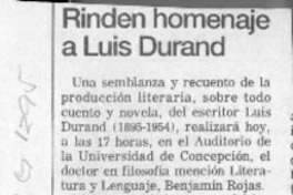 Rinden homenaje a Luis Durand  [artículo].