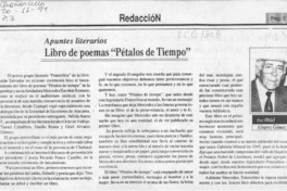 Libro de poemas "Pétalos de tiempo"  [artículo] Oriel Alvarez Gómez.