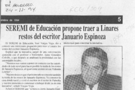 Seremi de educación propone traer a Linares restos del escritor Januario Espinosa