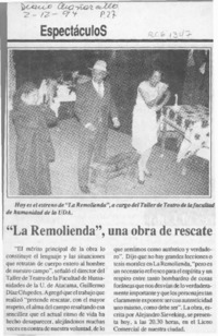 "La Remolienda", una obra de rescate  [artículo].