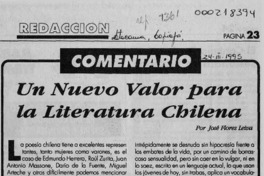 Nuevo valor para la literatura chilena