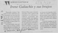 Irene Galiachis y sus brujos  [artículo] Sergio Gaytán M.