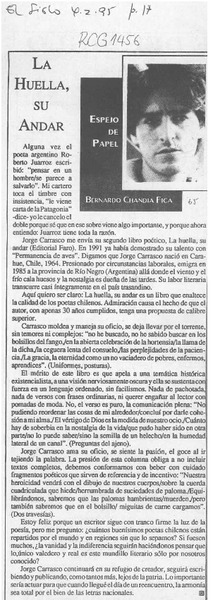 La huella, su andar  [artículo] Bernardo Chandía Fica.