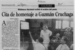 Cita de homenaje a Guzmán Cruchaga  [artículo] Roberto Viereck.