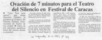 Ovación de 7 minutos para el Teatro del Silencio en Festival de Caracas  [artículo].