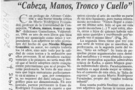 "Cabeza, manos, tronco y cuello"  [artículo] Luis Uribe Briceño.