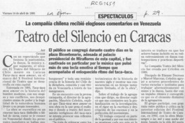 Teatro del silencio en Caracas  [artículo].