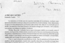 A Oscar Castro  [artículo] Fernando Cuadra.