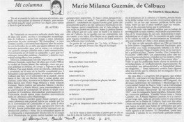 Mario Milanca Guzmán, de Calbuco  [artículo] Eduardo A. Nievas Muñoz.