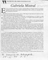 Gabriela Mistral  [artículo] Patricio Jeldres Rodríguez.