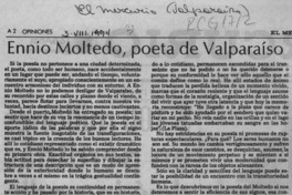 Ennio Moltedo, poeta de Valparaíso  [artículo] Manuel Espinoza Orellana.