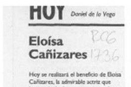 Eloísa Cañizares  [artículo] Daniel de la Vega.