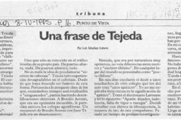 Una frase de Tejeda  [artículo] Luis Sánchez Latorre.
