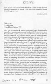 Maremoto  [artículo] Ignacio Valente.
