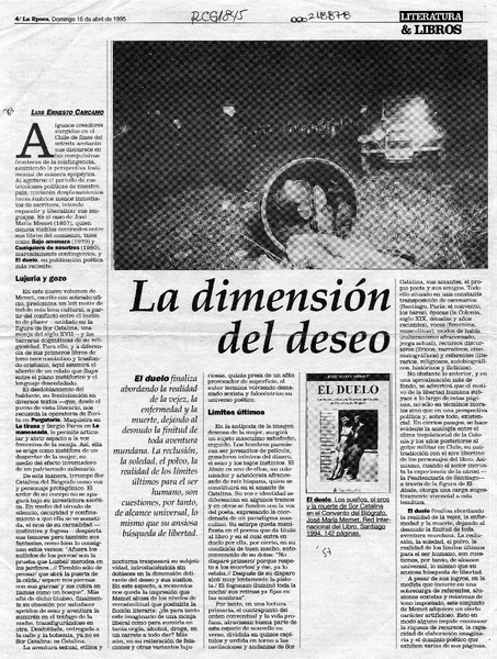 La dimensión del deseo  [artículo] Luis Ernesto Cárcamo.
