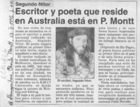 Escritor y poeta que reside en Australia está en P. Montt  [artículo].