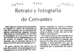 Retrato y fotografía de Cervantes  [artículo] Lautaro Robles.