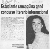 Estudiante rancagüina ganó concurso literario internacional  [artículo].