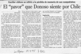 El "Pavor" que Donoso siente por Chile  [artículo].