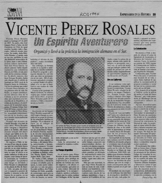 Vicente Pérez Rosales, un espíritu aventurero