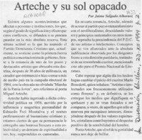 Arteche y su sol opacado  [artículo] Jaime Salgado Albornoz.