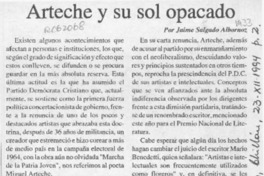 Arteche y su sol opacado  [artículo] Jaime Salgado Albornoz.