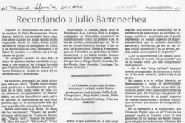 Recordando a Julio Barrenechea  [artículo] Lautaro Robles.