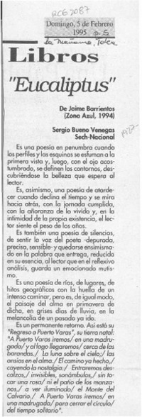 "Eucaliptus"  [artículo] Sergio Bueno Venegas.
