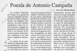Poesía de Antonio Campaña  [artículo] Luis Merino Reyes.