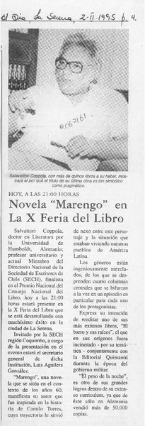 Novela "Marengo" en la X Feria del Libro  [artículo].