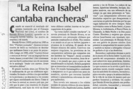 "La Reina Isabel cantaba rancheras"  [artículo] Ramón Díaz Eterovic.