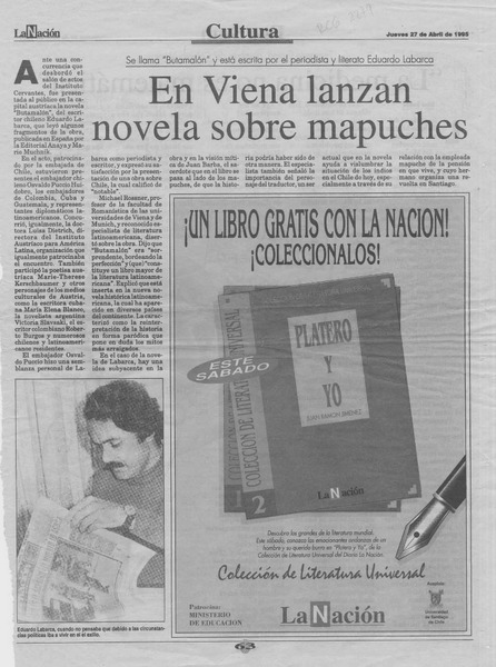 En Viena lanzan novela sobre mapuches  [artículo].