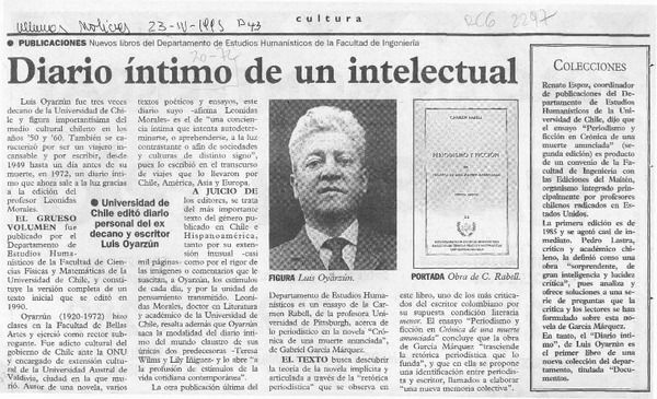 Diario íntimo de un intelectual  [artículo].