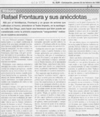 Rafael Frontaura y sus anécdotas  [artículo] Sergio Ramón Fuentealba.