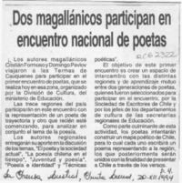 Dos magallánicos participan en encuentro nacional de poetas  [artículo].