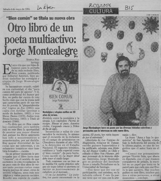 Otro libro de un poeta multiactivo, Jorge Montealegre  [artículo] Ximena Poo.