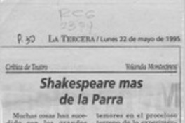 Shakespeare más de la Parra  [artículo] Yolanda Montecinos.