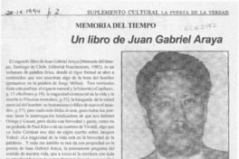Un libro de Juan Gabriel Araya  [artículo] Ramón Riquelme.