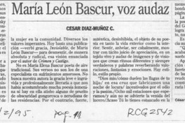 María León Bascur, voz audaz  [artículo] César Díaz-Muñoz C.